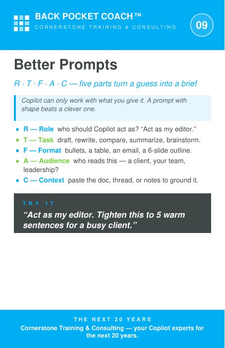 Better Prompts card